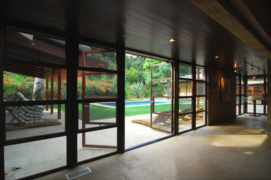 Hallway - mediterranean hallway idea in Los Angeles