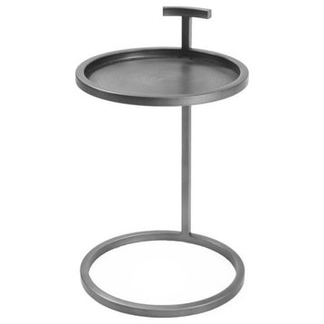 Susanna End Table, Brushed Silver Stainless Steel Frame