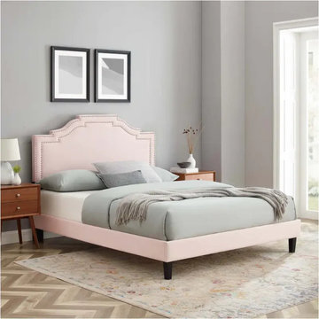 Mod 6582 Pnk Modway Furniture Adelaide Adelaide Performance Velvet Queen Platfor