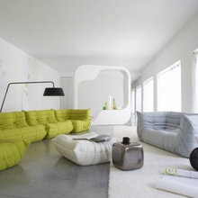 downstairs
