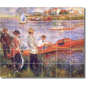 Auguste Renoir Waterfront Painting Ceramic Tile Mural #99, 25.5"x21.25"