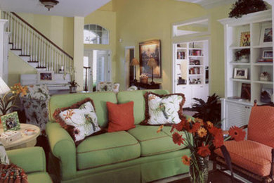 Photo of a tropical living room in Tampa.