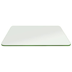 Fab Glass and Mirror 16 x 30 Rectangle 3/8 Thick Tempered Pencil Edge Polish Touch Corners Glass Table Top, Clear
