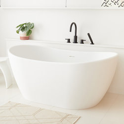 Winifred Resin Freestanding Tub- MATTE FINISH - Speckled White - Bathtubs