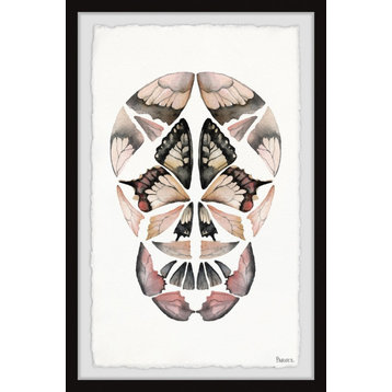 "Kaleidoscope Butterfly Skull II" Framed Painting Print, 24"x36"