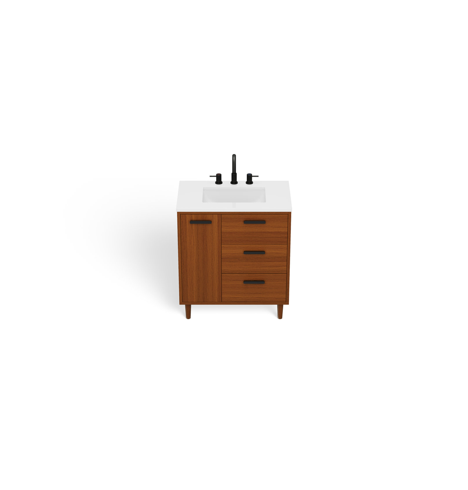 The Bailey Bathroom Vanity, Teak, 30", Single Sink, Freestanding