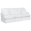 Sunset Trading Ariana Contemporary Fabric Slipcovered Sofa in White