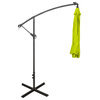 WestinTrends 10Ft Outdoor Patio LED Solar Light Cantilever Hanging Umbrella, Lime Green