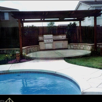 Swimming pool- Shaded BBQ. area