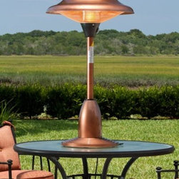 Round Copper Tabletop Halogen Patio Heater - Patio Heaters