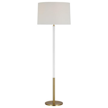 Kate Spade Monroe 1-Light Floor Lamp KST1051BBSGW1, Burnished Brass/Gloss White