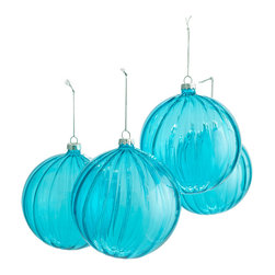 LINES OF STYLE ORNAMENTS &ndash; BLUE - SET OF 4 - Products