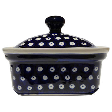Polish Pottery Butter Tub, Pattern Number: 42