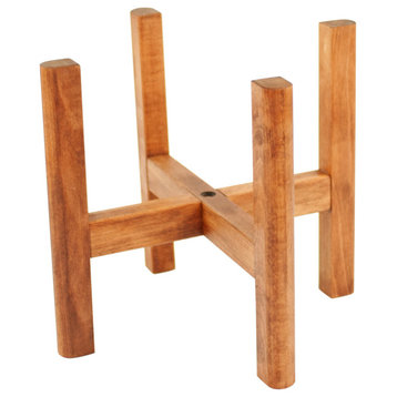 Wood Plant Stand With Square Legs 10'' Walnut Color