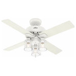 Hunter - Hunter 50330 Pelston, 44" Ceiling Fan with Light Kit - The Pelston small room ceiling fan features our exPelston 44 Inch Ceil Matte White White Gr *UL Approved: YES Energy Star Qualified: n/a ADA Certified: n/a  *Number of Lights: 3-*Wattage:3.5w LED bulb(s) *Bulb Included:Yes *Bulb Type:LED *Finish Type:Matte White