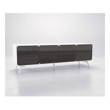 Floating white low profile sideboard/cabinets
