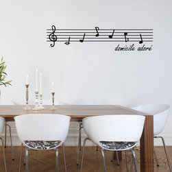 Music Score Wall Decal with hidden French meaning (sheet music wall decal) - Wall Decals