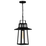 Quoizel - Quoizel DEV1910MBK 1-Light Outdoor Hanging Lantern, Devonport - Devonport illuminates versatile style. Rendered in matte black with clear, beveled glass, this piece accompanies a wide range of interior and exterior home styles, including craftsman and farmhouse builds. Add functionality and a dash of Mission style with its clean, geometric lines.