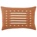 Jaipur Living - Jaipur Living Ikenna Tribal Lumbar Pillow, Terracotta/Cream, Polyester Fill - The Emani pillow collection offers effortless, global style in an assortment of chic, desert neutral tones. Woven of natural cotton, the Ikenna lumbar pillow features a unique tribal design with simple, geometric accents. The rosy terracotta and cream colorway of this kilim-inspired pillow is versatile and perfect for any contemporary decorating palette.