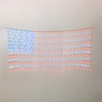 78.7" Electric LED Lighted USA Flag