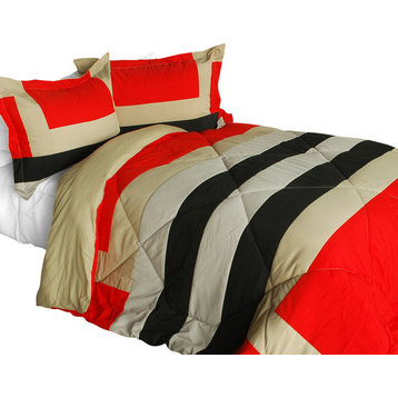 Home Prairie Quilted Patchwork Down Alternative Comforter Set-Twin