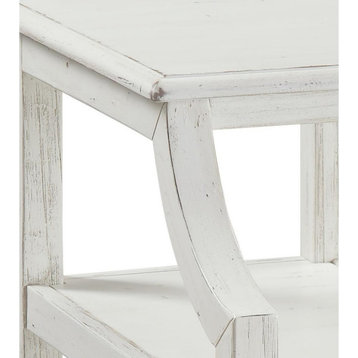 Chairside Accent Table, Lilith White Rub