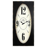 Yosemite Home Decor - Yosemite Home Decor Speakeasy Spokes Wall Clock - Time is money and you'll absolutely not be late for any meeting with the purchase of the Speakeasy Spokes Wall Clock by Yosemite Home Decor. This elegant antique wall clock offers stylish function to any room. The black hour markers stand out on the face for increased visibility in low and bright lights. Featuring a brown distressed frame and antiqued paper face which cause the alpha numeric sequence at the quarter markers to really grab your attention. This beautiful clock is a brilliant accent to any wall and will work well in either a home or office setting.