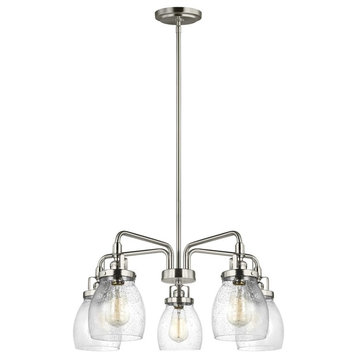 Belton Five Light Chandelier in Brushed Nickel