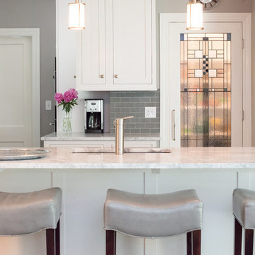 Contemporary Kitchen with Arts and Crafts detail