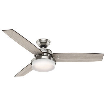 Hunter Fan Company 52" Sentinel Brushed Nickel Ceiling Fan With Light and Remote