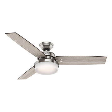 Hunter Fan Company 52" Sentinel Brushed Nickel Ceiling Fan With Light and Remote