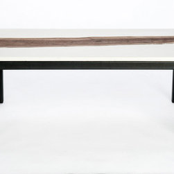 Concrete and Live Edge Walnut Table - Coffee Tables