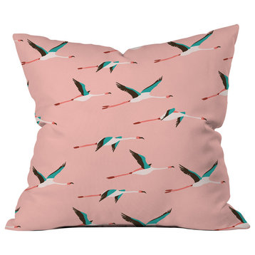Holli Zollinger Flamingo Pink Throw Pillow, 18"x18"
