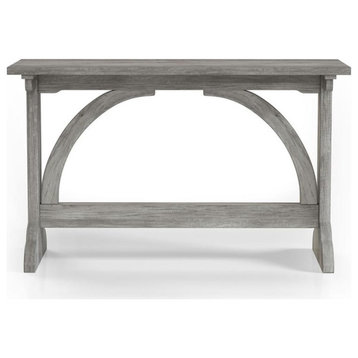 Bowery Hill Rectangle Farmhouse Wood Console Table in Vintage Gray Oak