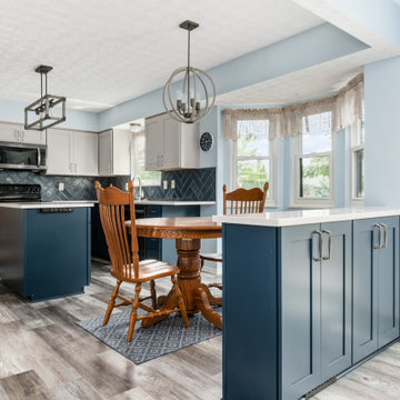 Stunning Transitional Hybrid Kitchen Remodel Done in a Two-Tone Color