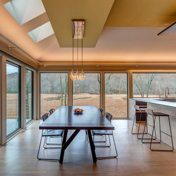 Contemporary Front Entry Renovation Wood Deck With Landscaped Zen Garden