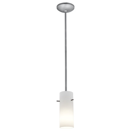 Access Lighting Cylinder LED Pendant 28030-3R-BS/OPL, Brushed Steel