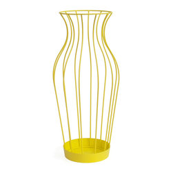 Hydria Yellow Steel Umbrella Stand - Coatracks And Umbrella Stands