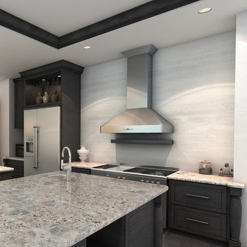 Kitchen remodel featuring a ZLINE KF2 Stainless Steel Wall Range Hood
