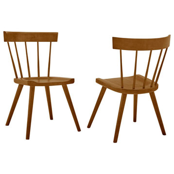 Sutter Wood Dining Side Chair Set of 2, Walnut