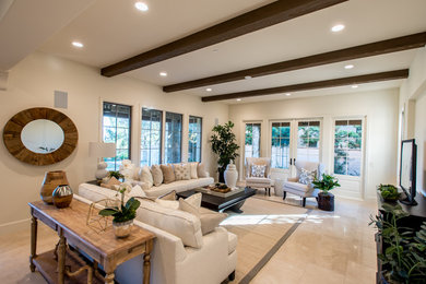 Inspiration for a transitional family room in Orange County.