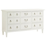 Tommy Bahama Home - Grotto Isle Dresser - The nine drawer dresser provides ample storage in the bedroom for clothes and accessories. Or double the functionality when engaging the drop-down feature of the top center drawer to hide media components supporting television viewing.