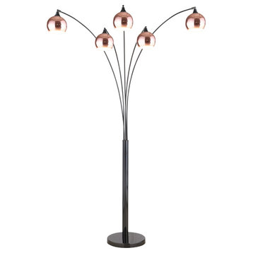 Artiva USA Amore 86" Two-Tone LED Floor Lamp, Rose Copper &Jet Black