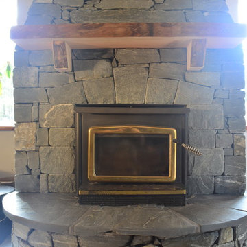 Saltspring Island Stone Fireplace