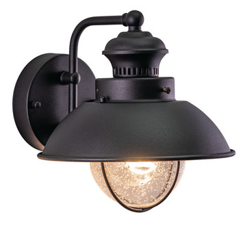 Harwich 10" Outdoor Wall Light, Textured Black, 8-in. W X 8-in. H X 9.25-in. D