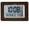 Seiko Clocks, 10" R Wave Thermometer, Hygrometer and Calendar Alarm Clock, Brown