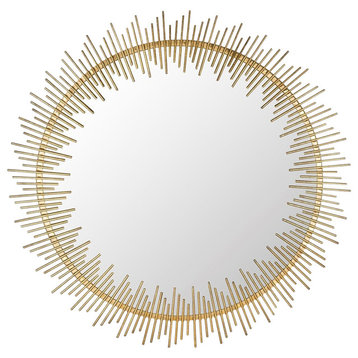 Sunray Circle Mirror - Antique Gold