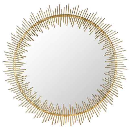 Sunray Circle Mirror - Antique Gold