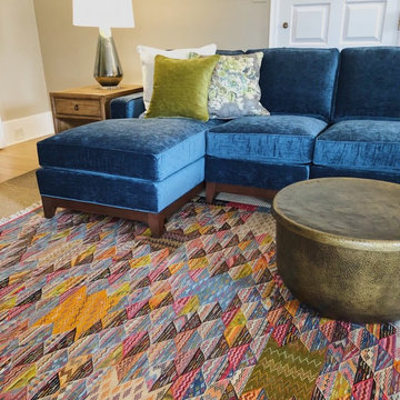 Colorful, vibrant family room