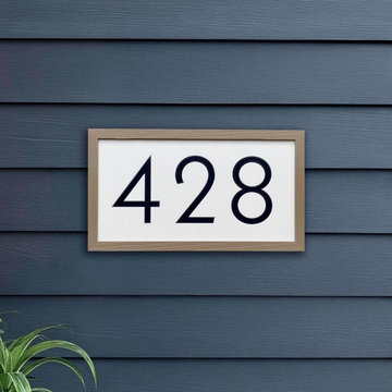 House Number Sign with Decorative Frame